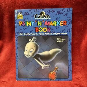 Vintage 1996 Casper Paint ’N’ Marker Book Golden Books Unused Coloring